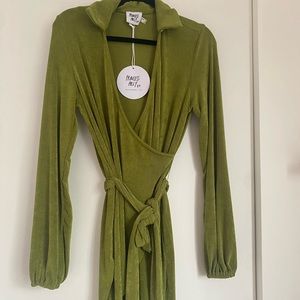 Princess Polly green wrap dress